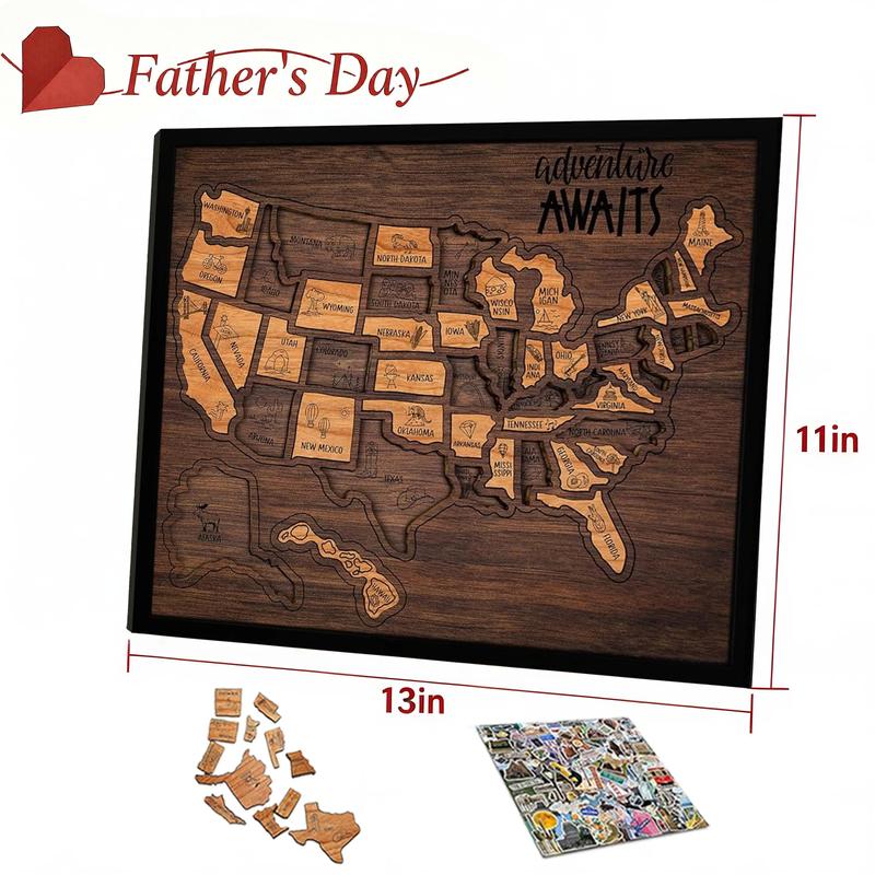 Wooden USA Travel Map Puzzle