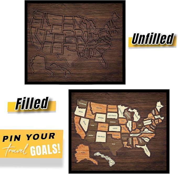 Wooden USA Travel Map Puzzle